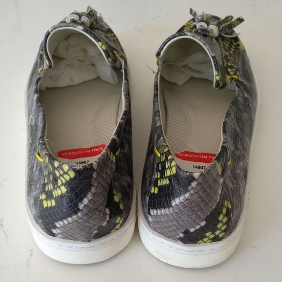 Nordstroms Frank Sarto snakeskin tassel loafers style alosa 10 W blk Gry Preppy - Picture 3 of 7